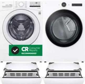 Side by Side Washer & Dryer Set on Pedestals
