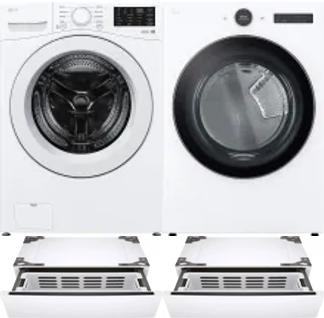 Side by Side Washer & Dryer Set on Pedestals