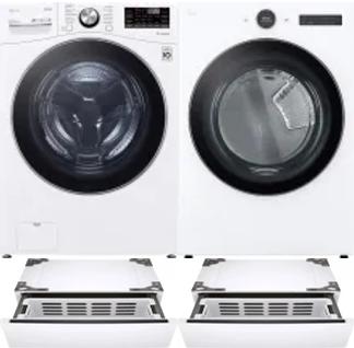 Side by Side Washer & Dryer Set on Pedestals