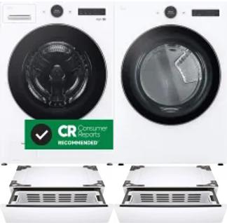 Side by Side Washer & Dryer Set on Pedestals
