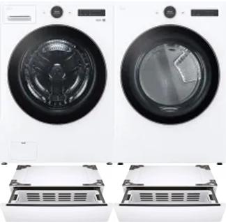 Side by Side Washer & Dryer Set on Pedestals
