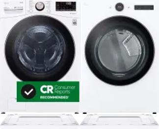 Side by Side Washer & Dryer Set on Risers