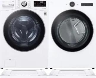 Side by Side Washer & Dryer Set on Risers