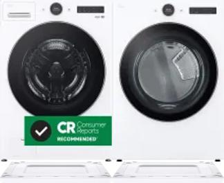 Side by Side Washer & Dryer Set on Risers