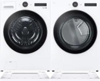 Side by Side Washer & Dryer Set on Risers