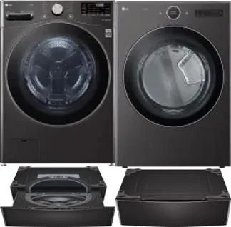 Side by Side Washer & Dryer Set on Pedestals