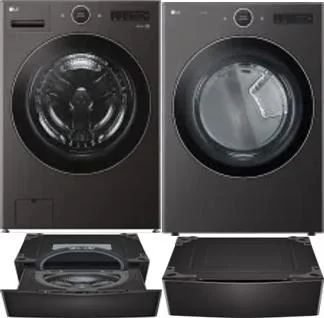 Side by Side Washer & Dryer Set on Pedestals
