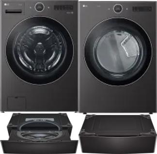 Side by Side Washer & Dryer Set on Pedestals