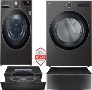 Side by Side Washer & Dryer Set on Pedestals