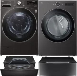 Side by Side Washer & Dryer Set on Pedestals