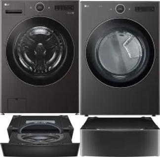 Side by Side Washer & Dryer Set on Pedestals