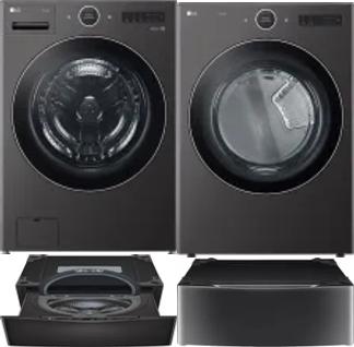 Side by Side Washer & Dryer Set on Pedestals