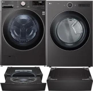 Side by Side Washer & Dryer Set on Pedestals