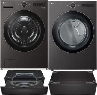 Side by Side Washer & Dryer Set on Pedestals