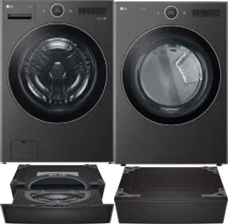 Side by Side Washer & Dryer Set on Pedestals