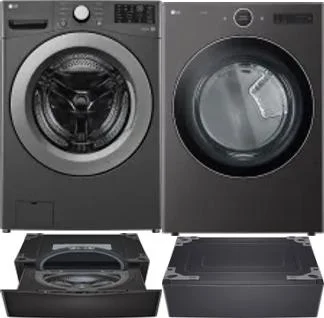 Side by Side Washer & Dryer Set on Pedestals