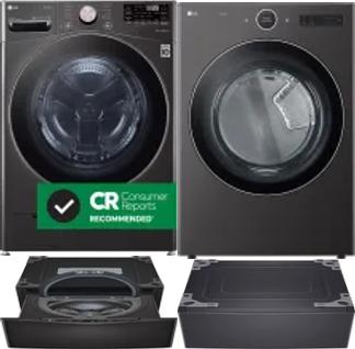 Side by Side Washer & Dryer Set on Pedestals