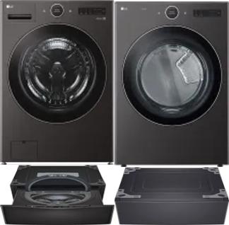 Side by Side Washer & Dryer Set on Pedestals