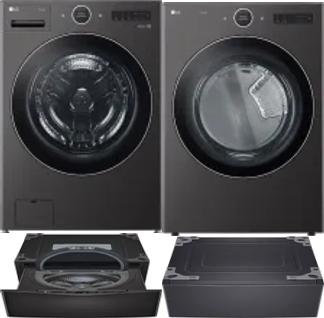 Side by Side Washer & Dryer Set on Pedestals