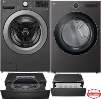 Side by Side Washer & Dryer Set on Pedestals