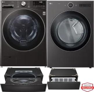 Side by Side Washer & Dryer Set on Pedestals