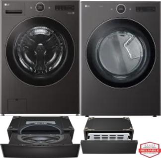 Side by Side Washer & Dryer Set on Pedestals
