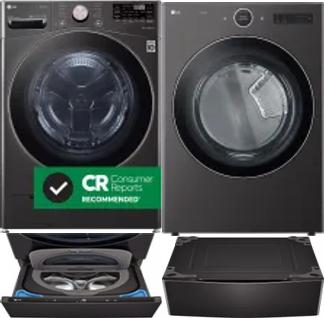 Side by Side Washer & Dryer Set on Pedestals