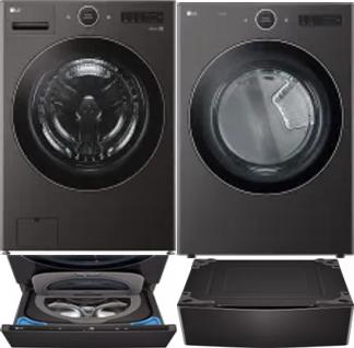 Side by Side Washer & Dryer Set on Pedestals