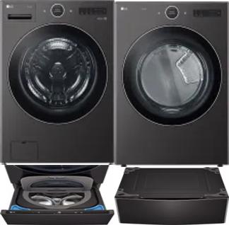 Side by Side Washer & Dryer Set on Pedestals