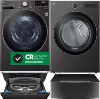 Side by Side Washer & Dryer Set on Pedestals