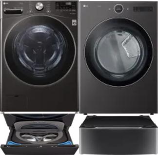 Side by Side Washer & Dryer Set on Pedestals