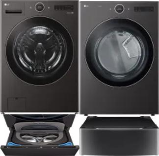 Side by Side Washer & Dryer Set on Pedestals
