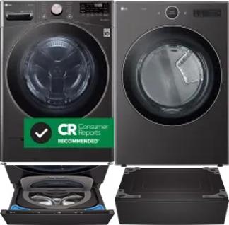 Side by Side Washer & Dryer Set on Pedestals