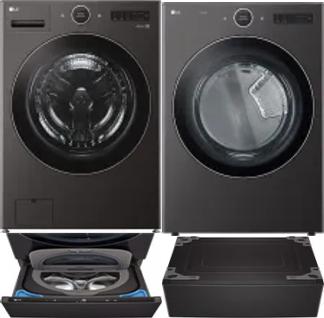Side by Side Washer & Dryer Set on Pedestals