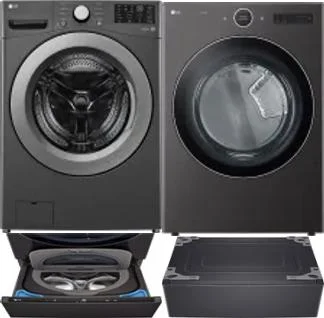 Side by Side Washer & Dryer Set on Pedestals