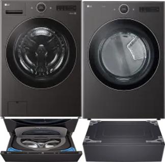 Side by Side Washer & Dryer Set on Pedestals