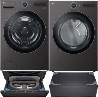 Side by Side Washer & Dryer Set on Pedestals