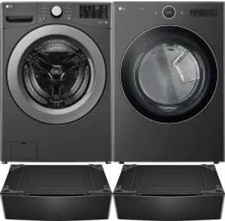 Side by Side Washer & Dryer Set on Pedestals