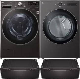 Side by Side Washer & Dryer Set on Pedestals