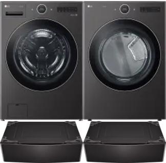 Side by Side Washer & Dryer Set on Pedestals