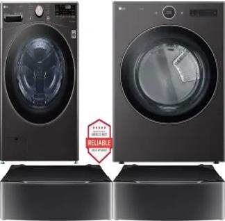 Side by Side Washer & Dryer Set on Pedestals