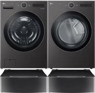 Side by Side Washer & Dryer Set on Pedestals