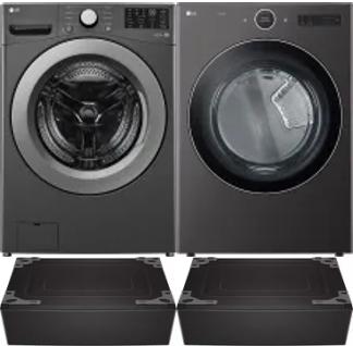 Side by Side Washer & Dryer Set on Pedestals