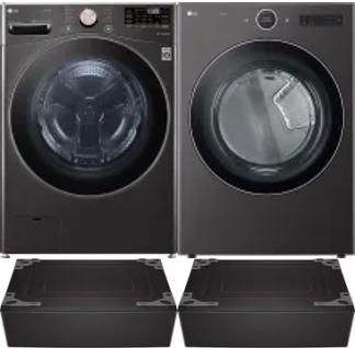 Side by Side Washer & Dryer Set on Pedestals