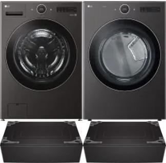Side by Side Washer & Dryer Set on Pedestals