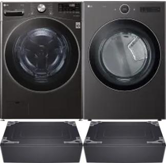 Side by Side Washer & Dryer Set on Pedestals