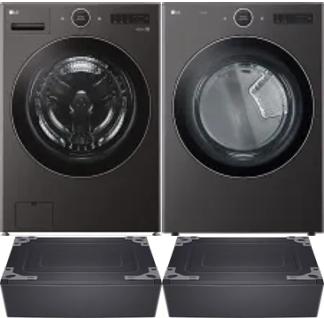 Side by Side Washer & Dryer Set on Pedestals