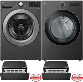 Side by Side Washer & Dryer Set on Pedestals