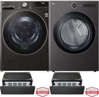 Side by Side Washer & Dryer Set on Pedestals