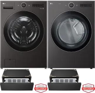 Side by Side Washer & Dryer Set on Pedestals